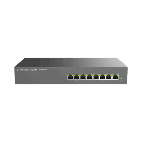 Switch PoE+ Gigabit No Administrable / 8 puertos 10/100/1000 Mbps / 8 puertos PoE+ / hasta 145W